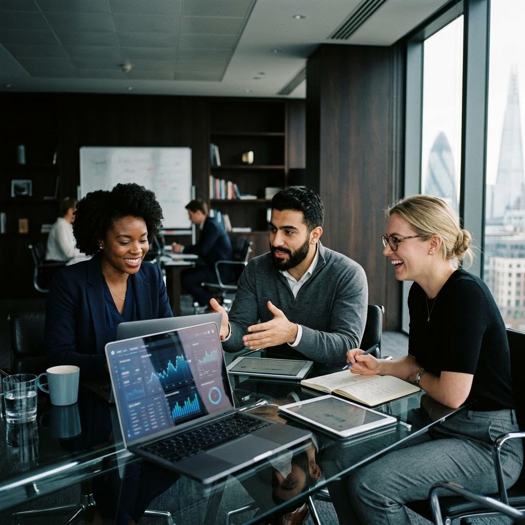 Xovryum Entwicklerteam bei der Datenanalyse